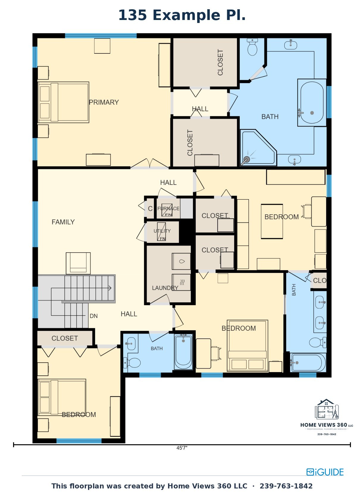 Two-story home second floor